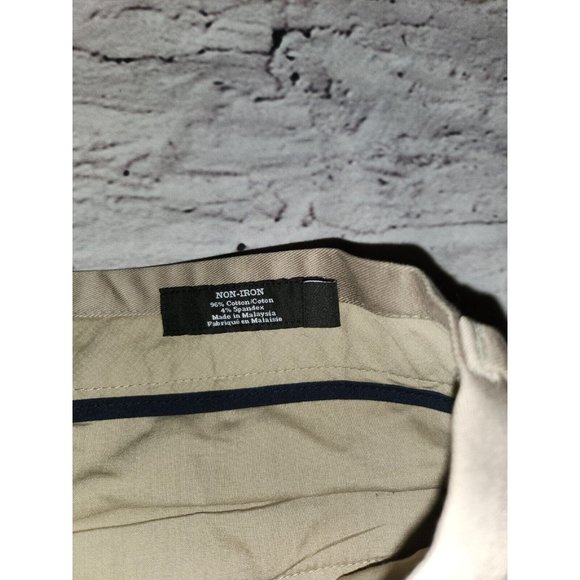 Nordstrom Mens Shop Dress Pants 38x32 Athletic Fit Non-Iron Chino Khaki NWOT - Picture 8 of 12